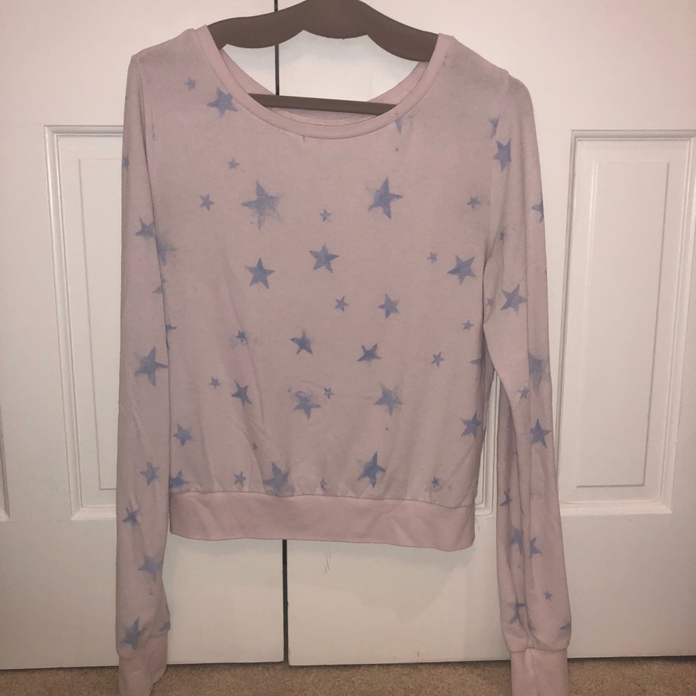 Pink Sweater with Blue Stars